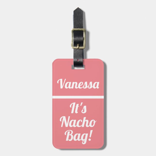 Nacho Bag Funny Rosa Bagagebricka (Vertikal Framsida)