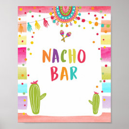 Nacho Bar Mexikansk Mat Kaktus Fiesta Bordskylt Poster
