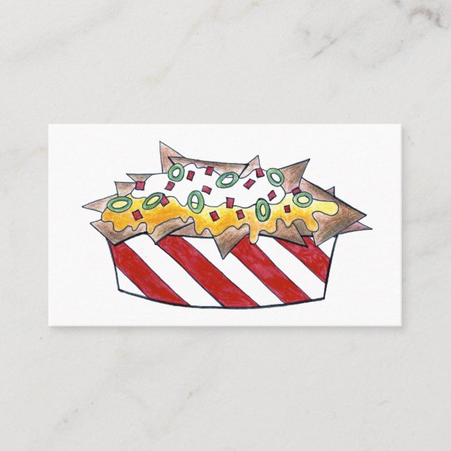 Nacho Chip Cheese Nachos Pub Restaurant Junk Food Visitkort (Framsida)
