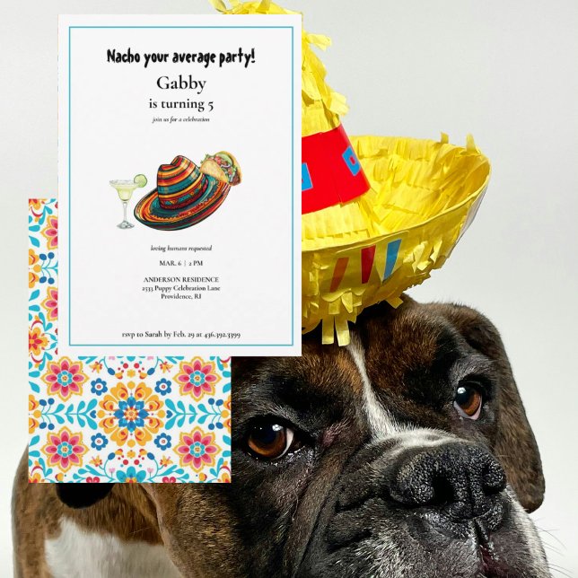 Nacho din genomsnittliga Hund Sombrero Taco-inbjud Inbjudningar (Skapare uppladdad)