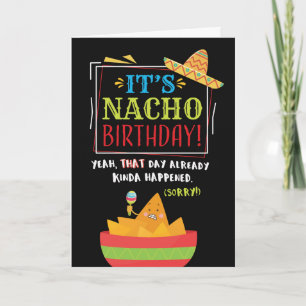 NACHO-födelsedagskort, lustigt. Kort