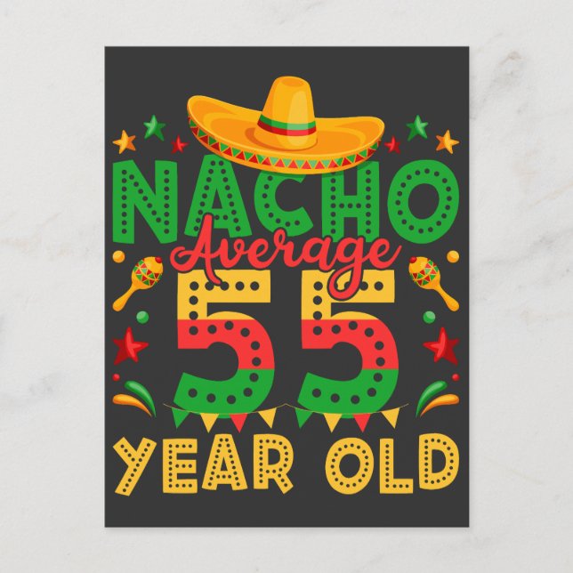 Nacho Genomsnittlig 55-årig Cinco de Mayo Vykort (Framsida)