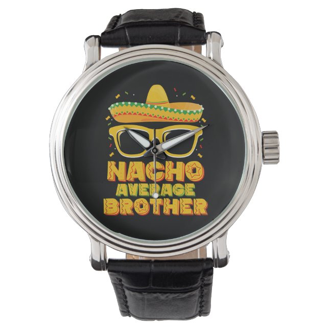 Nacho Genomsnittlig Bror Cinco Mayo Matchande Fami Armbandsur (Framsida)