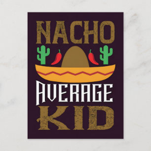 Nacho genomsnittlig joe mexikansk retro cinco de m helg vykort
