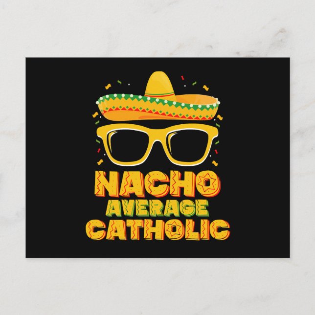 Nacho genomsnittlig katolsk kyrka Cinco De Mayo Vykort (Framsida)
