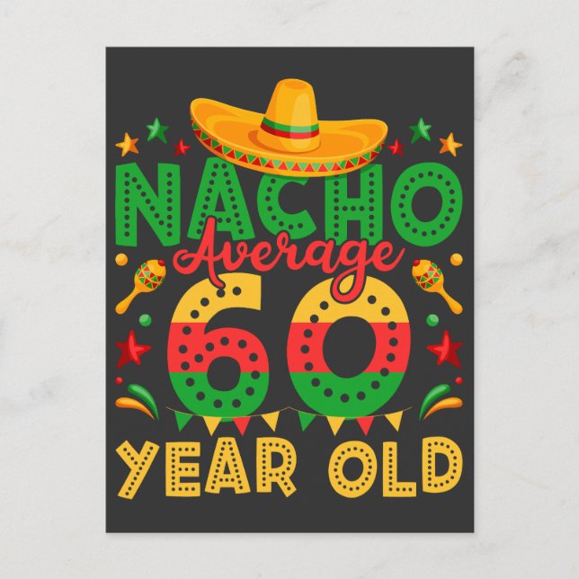 Nacho i genomsnitt 60 år gammal Cinco de Mayo Vykort (Framsida)