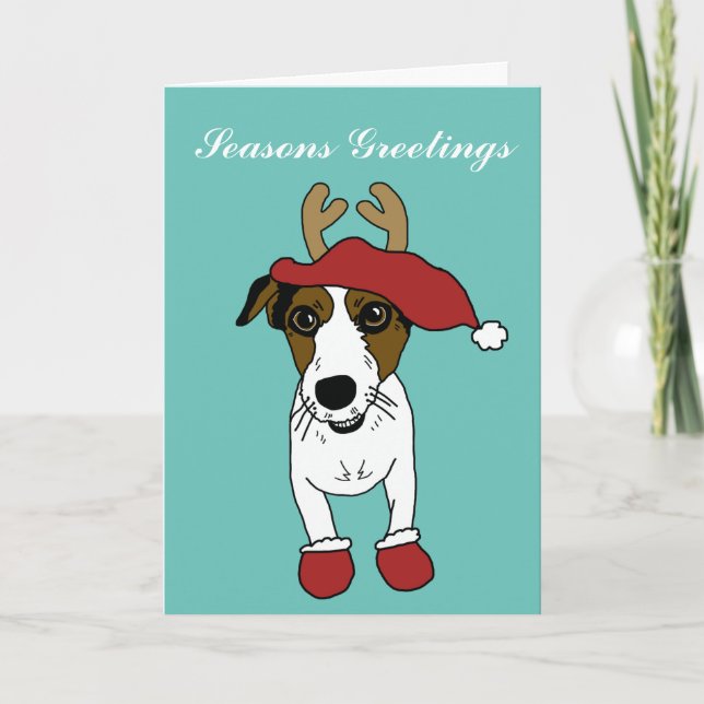 Nacho Jack Russell Terrier Helgkort (Framsida)