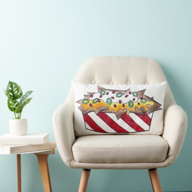 Nacho Man Cheese Tortilla Nachos Funny Food Lumbarkudde (Stol)