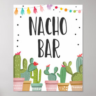 Nacho Pub Mexican Food Cactus Fiesta Bord-tecken Poster