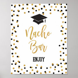 NACHO PUB Studentfest Sign Black Guld Glitter Poster