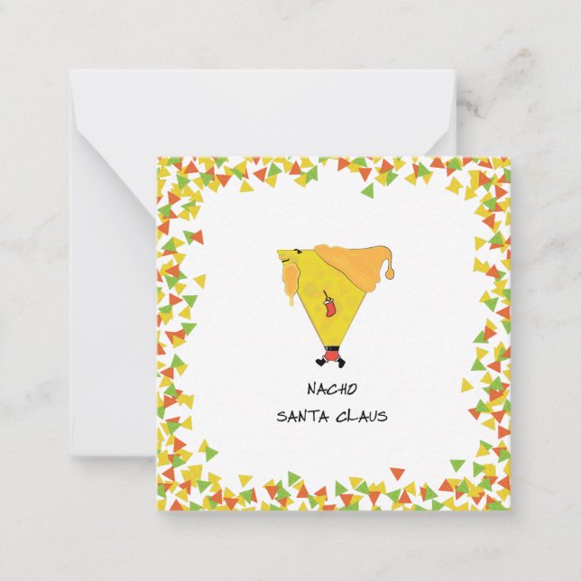 Nacho Santa med Chips Anteckningskort (Framsida)