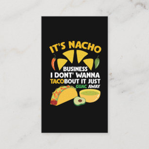 Nacho Taco Guacamole Dip Fast Food Cinco de Mayo Visitkort