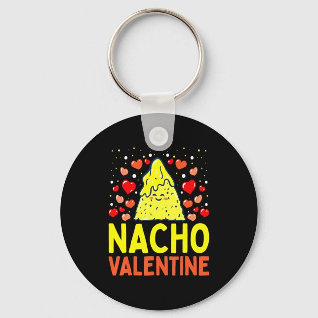 Nacho Valentine Valentines Day Food Pun Mexican Jo Nyckelring (Framsida)