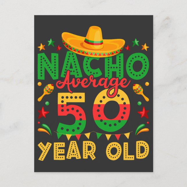 Nacho vanlig 50-årig Cinco de Mayo Vykort (Framsida)