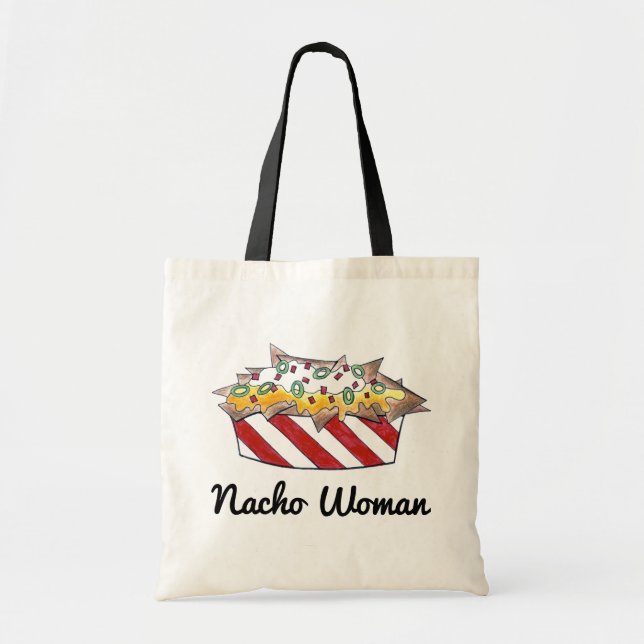 Nacho Woman Funny Foodie Feminist Nachos Tote Tygkasse (Framsidan)