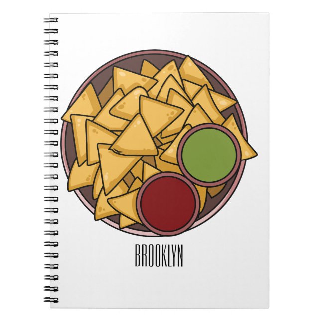 Nachos - illustration av tecknaden anteckningsbok (Framsidan)