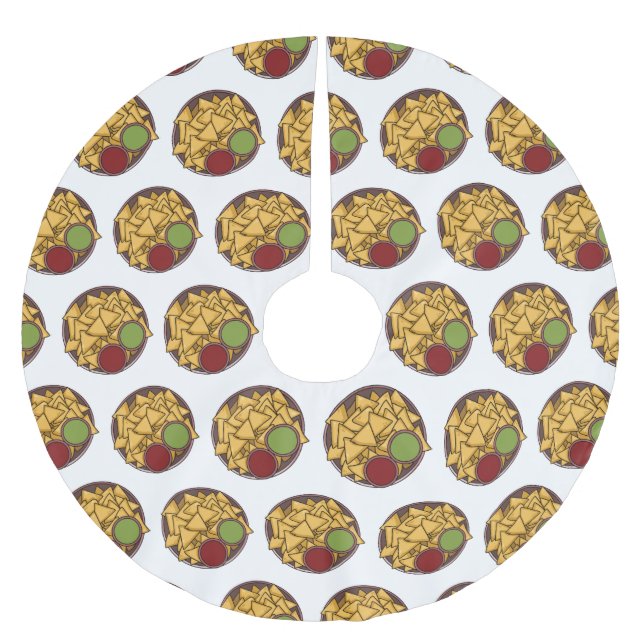 Nachos - illustration av tecknaden julgransmatta borstad polyester (Framsidan)