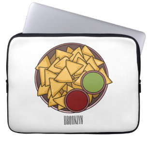 Nachos - illustration av tecknaden laptop fodral