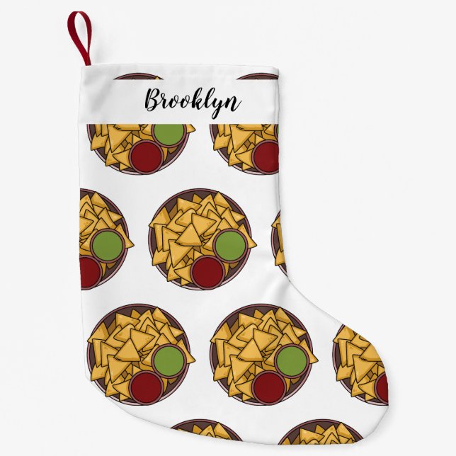 Nachos - illustration av tecknaden liten julstrumpa (Framsidan)