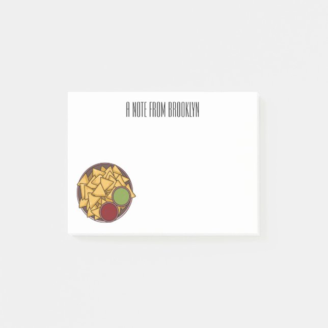 Nachos - illustration av tecknaden post-it block (Framsida)