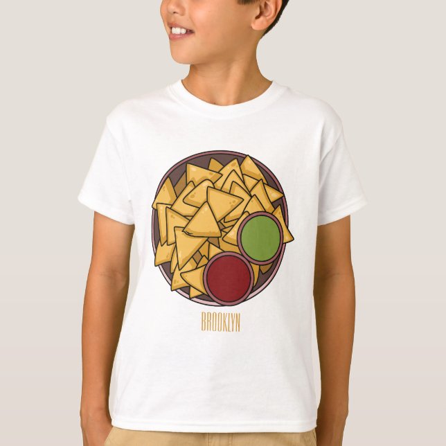 Nachos - illustration av tecknaden t shirt (Framsida)