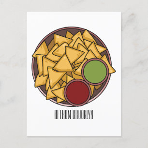 Nachos - illustration av tecknaden vykort