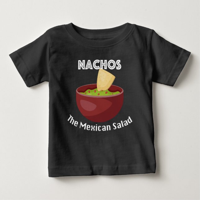 Nachos, Mexikanska saladen - Baby Bra Jersey T-Shi T Shirt (Framsida)
