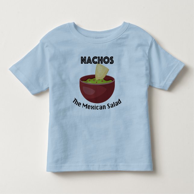 Nachos, Mexikanska saladen - Småbarn Bra Jersey T- T Shirt (Framsida)