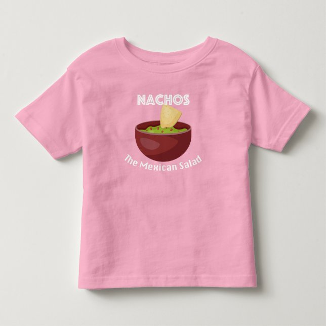 Nachos, Mexikanska saladen - Småbarn Bra Jersey T- T Shirt (Framsida)