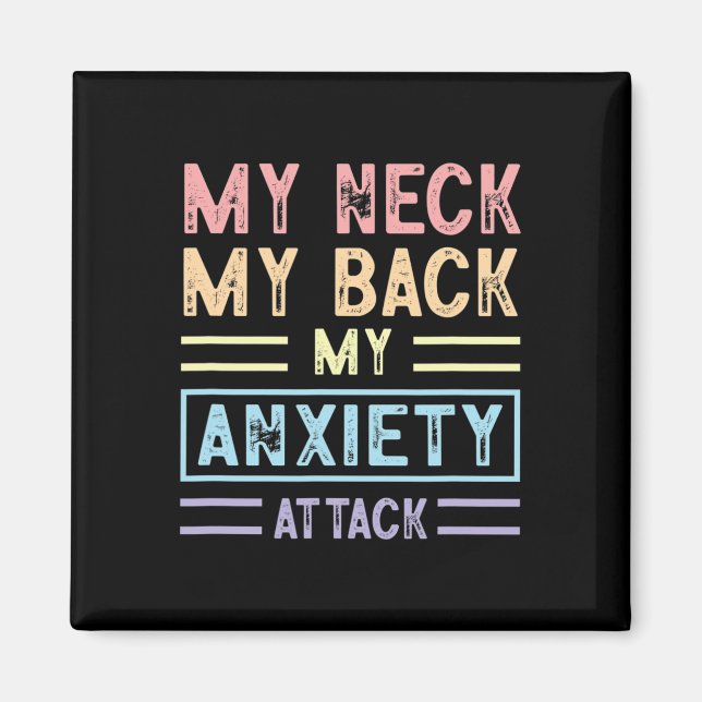 Nacke mitt bak - mitt ångestanfall - psykologi Men Magnet (Framsidan)