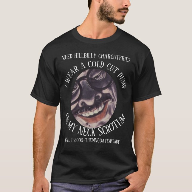 NACKE SCROTUM KALL CUTS CHARCUTERIE T SHIRT (Framsida)
