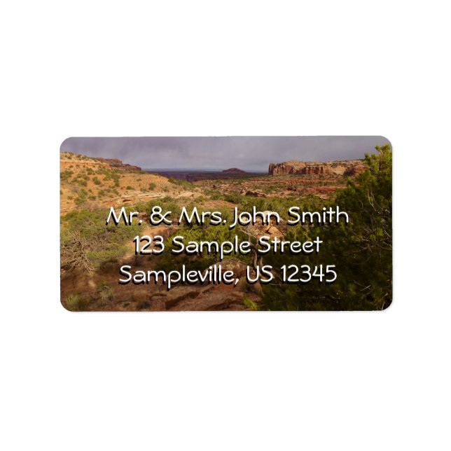 Nacke Vår-banan i Canyonlands nationalpark Adressetikett (Framsidan)