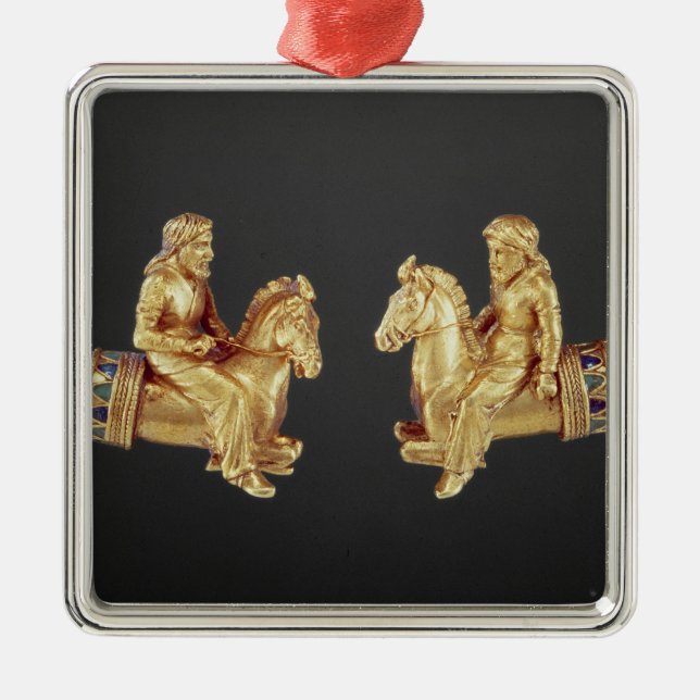 Nackering i form av Scythian skicklig ryttare Julgransprydnad Metall (Framsidan)