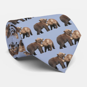 NackeTie med grizzlybjörnungar Slips
