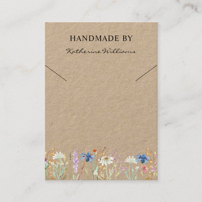 Nacklace Visning Card | Blommigt av Wildblomma Visitkort (Framsida)