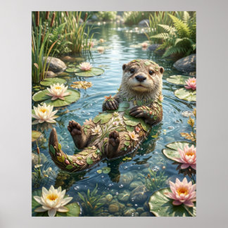 Näckros Utter Flod Glädje Poster