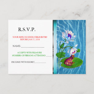 Näckrosblad Inbjudan Med Groda RSVP Tillkännagivan