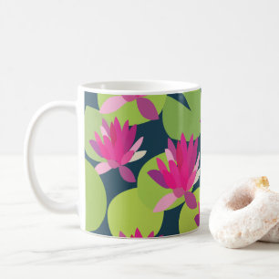 Näckrosblad Näckros Rosa Lotusblommor Blommig Kaffemugg