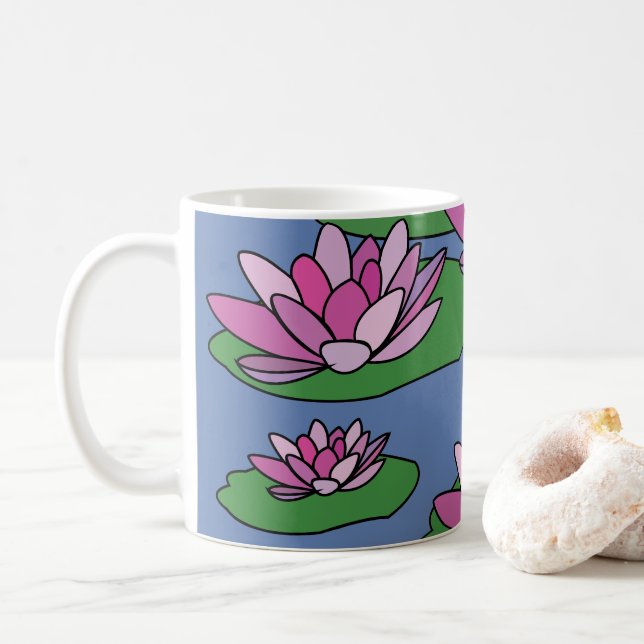 Näckrosblommor Kaffemugg (Med munk)