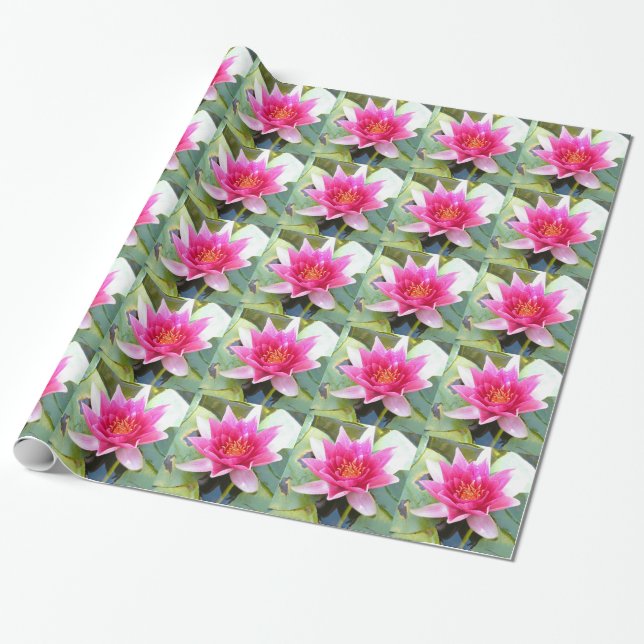 Näckroslotusblommablomma Presentpapper (Utrullad)