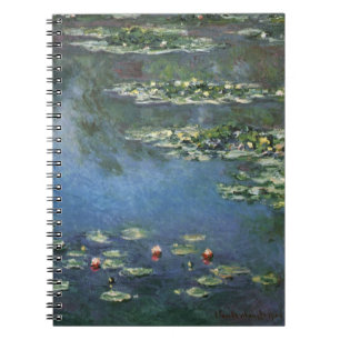 Näckrosor av Claude Monet, Vintage blommor Anteckningsbok Med Spiral