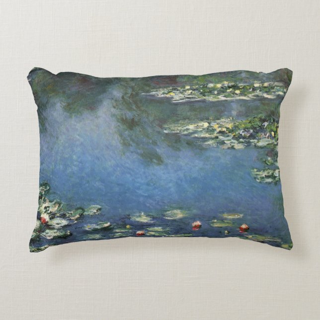 Näckrosor av Claude Monet, Vintage blommor Prydnadskudde (Framsidan)
