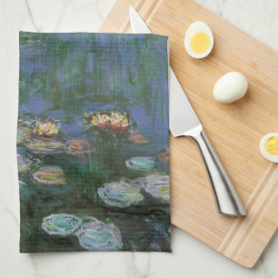 Näckrosor av Claude Monet, Vintage Flowers Kökshandduk