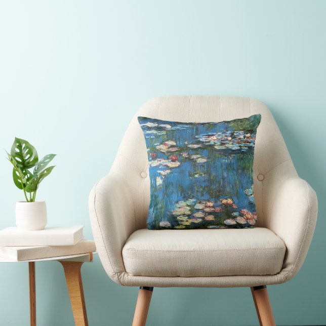 Näckrosor av Claude Monet, Vintage Impressionism Kudde (Stol)