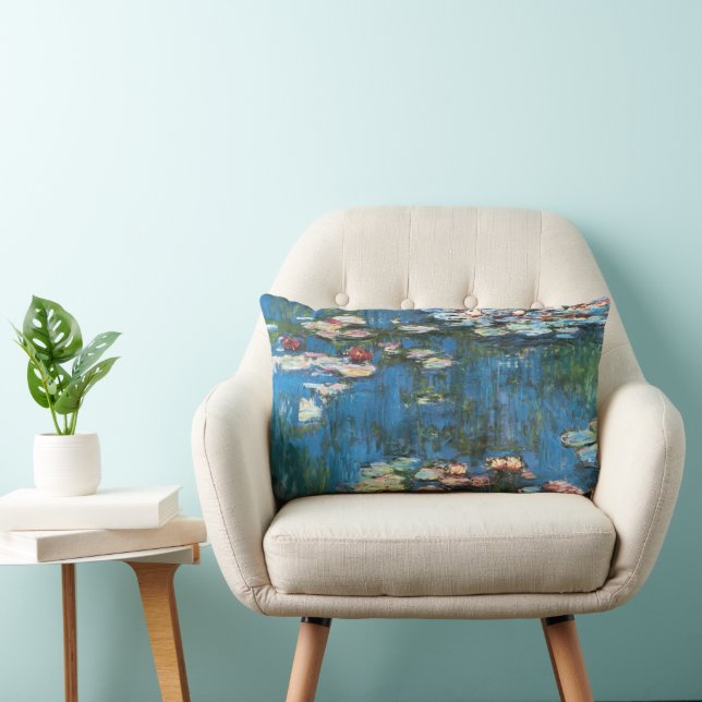 Näckrosor av Claude Monet, Vintage Impressionism Lumbarkudde (Stol)