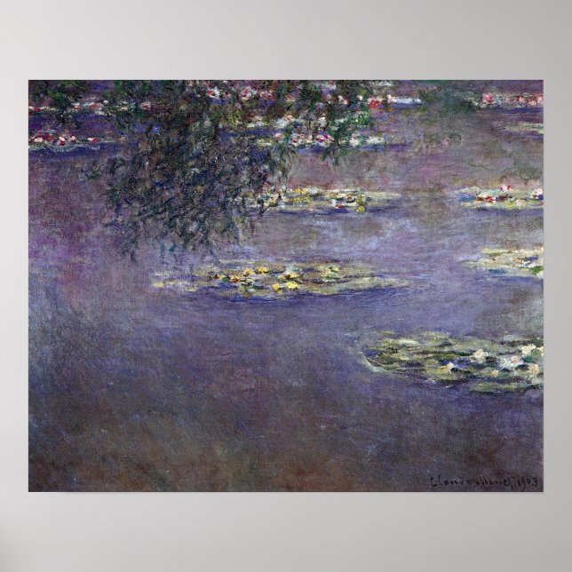 Näckrosor av Claude Monet, Vintage Impressionism Poster (Framsidan)