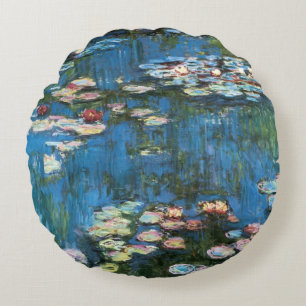 Näckrosor av Claude Monet, Vintage Impressionism Rund Kudde