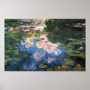 Näckrosor av Claude Monet, Vintage Trädgårdskonst Poster