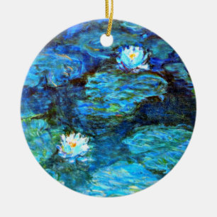 Näckrosor (blå) av Claude Monet Julgransprydnad Keramik