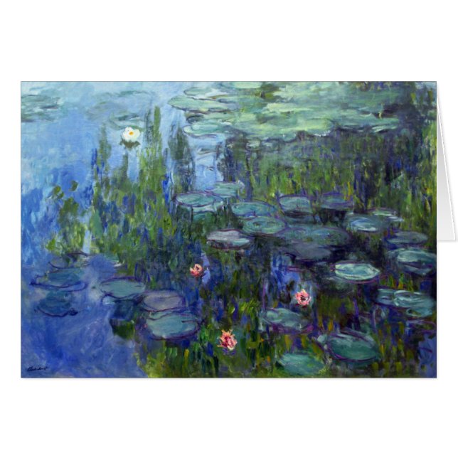 Näckrosor Claude Monet Hälsningskort (Framsidan Horizontal)